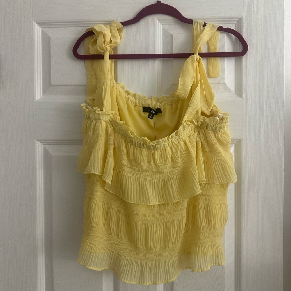 Elegant Yellow Ruffled Blouse